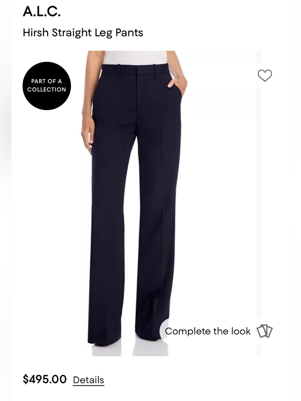 A.L.C. Hirsh Straight-Leg tailored Pants in Navy